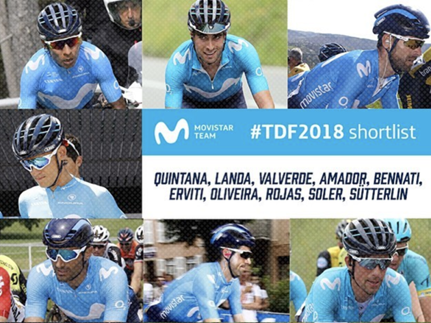 Tým Movistar na Tour s Quintanou, Landou i Valverdem 