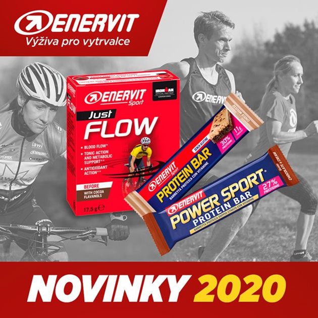 Objevte novinky ENERVIT: proteinové tyčinky a Just Flow pro okysličení svalů 